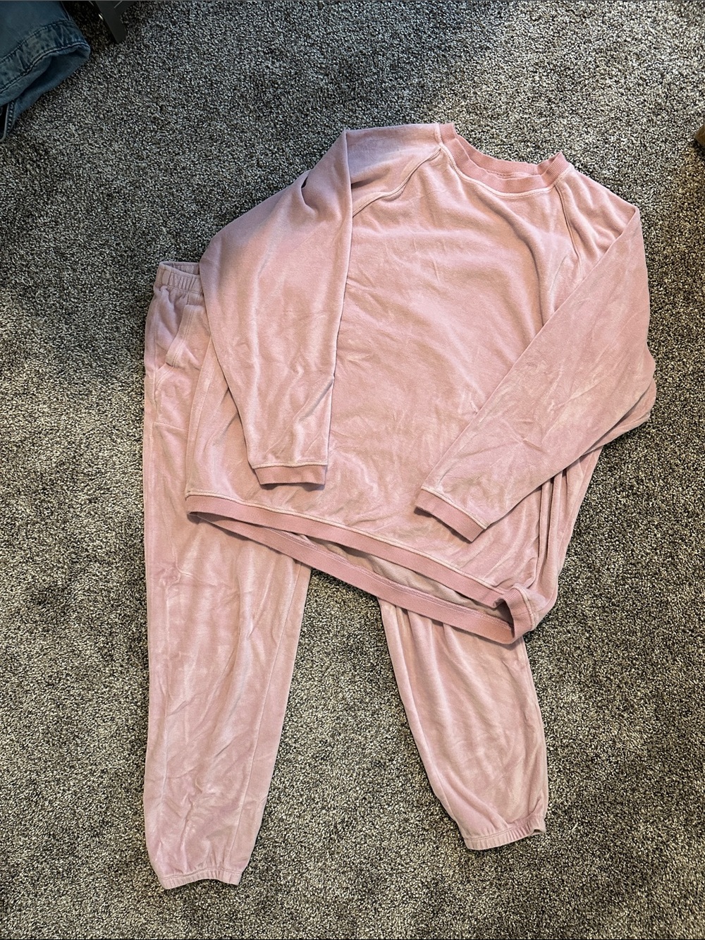 aerie Plush Pink Sweatshirt and Joggers Set